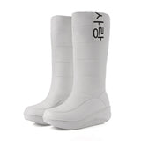 Women Down Snow Boots Girls Cotton Shoes South Korea Style Platform Wedges Mid Calf Boots Female Plush Warm Inner 2020