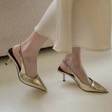 Sexy Mid Heels Women Pointed Toe Sandals Shallow Shoes Women Designer Trendy Dress Pumps Slip on Women's Pointed Toe