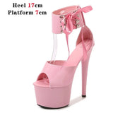 Color Shoes Stripper Heels Women Sandals Sexy Shoes Party Club Sandals 17 CM Platform High-heeled Wedding Shoes Pole
