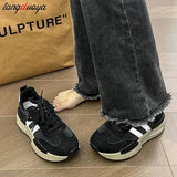 Women's Casual Platform Sneakers Comfortable Breathable Wear-Resistant Non-slip Trendy All-match Spring and Autumn