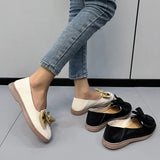 Women PU Leather Shoes Female Flats 2023 Fashion Comfortable Non-slip Wear-resistant Shoes Womans Flats Large Size