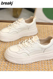 Size 35-40 Sneakers For Women Rela Leather High Heels Platform Shoes Women 2023 Fashion Pumps Baskets Luxury
