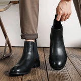 Breakj Boots Men's 2024 New British Style Cover Feet Men's Boots Casual One Foot Pedal Martin Boots Men's