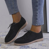 Sole Casual Shoes New Fashion Round Head Solid Spring and Autumn Suede Strapping Women's Large Flat