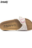 2023 New Fashion Summer Cork Slipper Women Casual Beach Mixed Color Flip Flops Slides