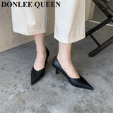 Spring Shoes Women Thin Heels Pumps Elegant Pointed Toe Deep V Design Shallow Dress Shoes Party Wedding Candy Colors