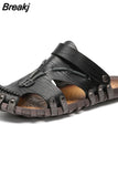 new Baotou cross border large men's Handmade casual sandals non slip outdoor beach vacation dual purpose