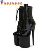 Women Mid-Calf Boots 8 Inches Club Side Zip Thin High Heels Pole Dancing Booties Plus Size Fashion Cosplay Woman