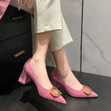 Size 34-42 Women Pumps Sexy Solid Real Leather High Heels Shoes For Woman Spring Party Office Lady Date Retro