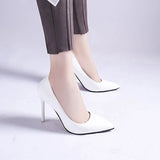 Spring and Autumn Women High Heel Single Shoes Wearing Pointed Solid Color Simple Shallow Mouth Sexy Women's Shoes