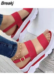 Fashion Summer Outdoor Shoes Punk Beach Wedges Women Sandals Wedge Female Platform Buckle Strap Street Sandalias De