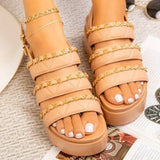 Women Sandals 2023 Fashion Platform Gladiator Sandals Open Toe Buckle Strappy Height increase Sandals Summer Women