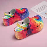 Platform Clogs Women Rainbow Print Height Increasing Fashion 5 CM High Heel Mule Garden Clogs Women's