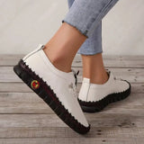 Women's Shoes on Sale 2023 High Quality Platform Loafers New Spring Casual Mom Shoe Lace Up Leather Flat Slip-On Shoes for