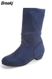 Autumn Women Boots Ladies Thick Fur Ankle Boots Plus Size Women Pumps Women High Heel Platform Rubber Shoes Snow