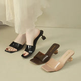Breakj Summer New One-Word French Simple And Comfortable Gentle Evening Wind Retro High-Sliflip Slippers