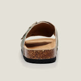 New Summer Men Camouflage Cork Slipper Canvas Non-slip Buckle Outside Beach