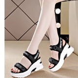 Sandals for Women 2024 New Summer Fish Mouth Wedge Muffin Platform Daddy High Heels To Increase Women's