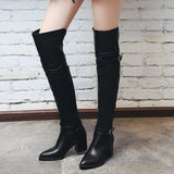 Big Size 33-48 2023 High Quality Shoes Woman Over The Knee Boots Female Square Heels Shoes Women Long Boots Woman