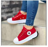 Breakj Women's Spring And Autumn Canvas Shoes Breathable High-Breed Casual Women's Shoes Thick Soles With High-Heeled
