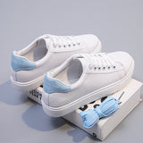 Breakj White Shoes Female Students Korean Version Is Very Spring And Autumn Leather Flat Shoes Sneakers Breathable Women's Board