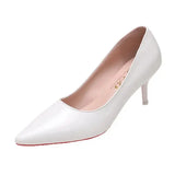 Color Small Fresh High Heels Patent Leather Stiletto Single Shoes Korean Sexy Pointed Pumps Black Professional Work