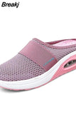 Summer Women Lightweight Mesh Sandals Fashion Wedges Outdoor Closed Toe Slippers Ladies Solid Slip On Shoes Casual