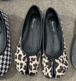 Women Flats Tabi Ninja Moccasins Round Split Toe Shallow Lazy Slip On Slingback Mules Leather Shoes Soft Loafers Slip