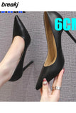 6CM 8CM Fashion New Thin High Heels Shiny Satin Pointed Toe Shallow Mouth Plus Size Wedding Shoes for