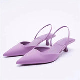 Pointed Toe Sequin Buckle Slippers For Women Shallow Mouth Back Strappy Low Heel Sandals Women Summer 2021 Flat