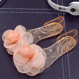 Crystal Sandals for Women Plastic Clear Summer 2023 Pvc Ladies Shoes with Low Heels Beach Transparent Asian Size Shoe