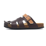 New Summer Buckle Cork Slipper 2023 Casual Women Beach Outside Non-slip Closed Toe Cut-outs Slides