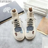 Matching Thick-Sole Big Head Doll Shoes Plus Velvet Women Boots Literary Retro Womens Short Boots Mori Girl Ankle