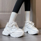 Autumn New Women's Chunky Sneakers Fashion Platform Sports Shoes for Women Black White Thick Bottom Running Shoes