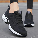 Women 2022 Multicolor Mesh Lightweight Outdoor Shoes Ladies Flat Lace-up Round Toe Sneakers For Women Walking
