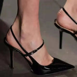 Summer Wedding Shoes Ladies sexy Pointed Toe High Heels Slingback High Heels Ladies Prom Stilettos Baotou Buckle