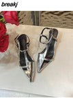 Women Sandals Thin High Heels Ankle Strap Pointed Toe Narrow Band Clip Toe Shoes Fashion Gladiator Sandals Brand 2023