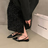 Pointed Toe Sandals Women 2023 Summer New Ankle Buckle Fashion Temperament Flat Comfortable Women's Solid Sandalias