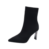 Blade Heels Socks Boots Women Stretch Fabric Elastic Stilettos Heel Pointed Toe Ankle Boots Shoes Woman