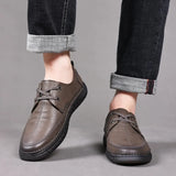 men loafers slip on Autumn Brand Men's Casual Shoes Fashion Leather Shoes for Men Soft Bottom Business Leather Flat Shoes