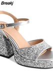 Platform Chunky Heels 2023 Summer Woman Sandals Great Quality Lady Office Sexy Party Woman Wedding Shoes
