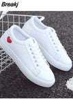 Heart Shoes Flat Running Shoes for Women Sports Lightweight Casual Breathable Shoes Women's Sneakers White Tennis