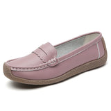 For Women 2023 Summer Leather Slip On Beige Casual Walking Ladies Shoe Fashion Non-Slip Soft Sole Loafers Zapatos
