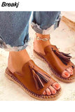 New Fringe Slides Women's Fashion Outdoor Flat Slippers Summer Comfortable Sandals Big Size Casual Women's