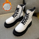White Boots Women Shoes Womens Platform Heels Punk Goth Shoes Chunky Ankle Boots Winter Booties Size 41 Botas Fall