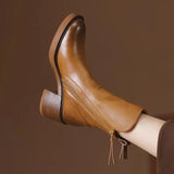 Style Mid Tube Side Zippered Martin Boots, New Autumn 2024 Thick Heeled Women's Boots Zapatos De