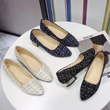 for Women 2023 Spring Concise Pointed Toe Low Heel Women's Casual Shoes Shallow Slip on Ladies Single Shoes Female