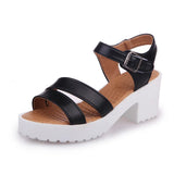 Size 45 Women Ankle Buckle High Heel Sandals Summer 2023 Fashion Platform Sandles Woman Thick Sole Gladiator Sandalias