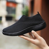 Women Vulcanized Shoes High Quality Women Sneakers Slip On Flats Shoes Women Loafers Plus Size 43 Walking
