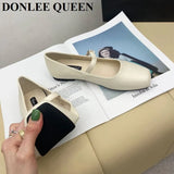 Women Loafer Shoes Flats Square Toe Female Casual British Oxford Shoes Slip On Soft Moccasins Brand Mary Jane Zapatilla De